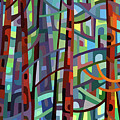 In a Pine Forest - crop Painting by Mandy Budan In a Pine Forest - crop Painting by Mandy Budan