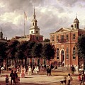 Independence Hall Painting by Ferdinand Richardt Independence Hall Painting by Ferdinand Richardt