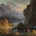 Indians Spear Fishing by Albert Bierstadt Indians Spear Fishing by Albert Bierstadt