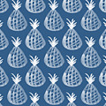 Indigo Pineapple Party Mixed Media by Linda Woods Indigo Pineapple Party Mixed Media by Linda Woods