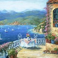 Italian Lunch On The Terrace Painting by Marilyn Dunlap Italian Lunch On The Terrace Painting by Marilyn Dunlap