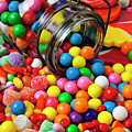 Jar Spilling Bubblegum With Candy by Garry Gay Jar Spilling Bubblegum With Candy by Garry Gay