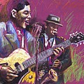Jazz Guitarist Duet Painting by Yuriy Shevchuk