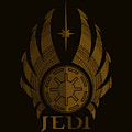 Jedi Symbol - Star Wars Art, Brown Mixed Media by Studio Grafiikka Jedi Symbol - Star Wars Art, Brown Mixed Media by Studio Grafiikka