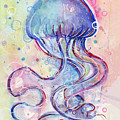 Jelly Fish Watercolor Painting by Olga Shvartsur Jelly Fish Watercolor Painting by Olga Shvartsur