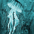 Jellyfish in Blue Painting by Hailey E Herrera Jellyfish in Blue Painting by Hailey E Herrera