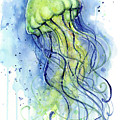 Jellyfish Watercolor Painting by Olga Shvartsur Jellyfish Watercolor Painting by Olga Shvartsur