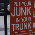 Junk in the Trunk sign Photograph by Valerie Collins Junk in the Trunk sign Photograph by Valerie Collins