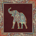 Kashmir Patterned Elephant 3 - Boho Tribal Home Decor Painting by Audrey Jeanne Roberts Kashmir Patterned Elephant 3 - Boho Tribal Home Decor Painting by Audrey Jeanne Roberts