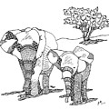 Kenyan Walk Drawing by Jan Steinle Kenyan Walk Drawing by Jan Steinle