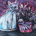Kitty with Flowers Pastel by Katt Yanda Kitty with Flowers Pastel by Katt Yanda