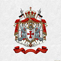 Knights Templar - Coat of Arms over White Leather Digital Art by Serge Averbukh Knights Templar - Coat of Arms over White Leather Digital Art by Serge Averbukh