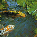 Koi Pond Painting by Mark Mille Koi Pond Painting by Mark Mille