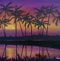Kristine's Sunset Painting by Amelie Simmons Kristine's Sunset Painting by Amelie Simmons