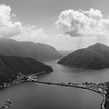 Lake Lugano Switzerland in Black and White Photograph by Alissa Beth Photography