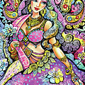 Purple Paisley Flower Painting by Eva Campbell Purple Paisley Flower Painting by Eva Campbell