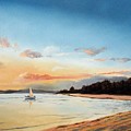 Late Sunset along the Beach Painting by Christopher Shellhammer Late Sunset along the Beach Painting by Christopher Shellhammer