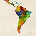 Latin America Watercolor Map Digital Art by Michael Tompsett Latin America Watercolor Map Digital Art by Michael Tompsett