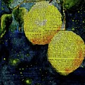 Lemons Bathed in Moonlight Painting by Maria Hunt Lemons Bathed in Moonlight Painting by Maria Hunt
