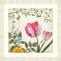 Les Magnifiques Fleurs I - Magnificent Garden Flowers Parrot Tulips n Indigo Bunting Songbird Painting by Audrey Jeanne Roberts Les Magnifiques Fleurs I - Magnificent Garden Flowers Parrot Tulips n Indigo Bunting Songbird Painting by Audrey Jeanne Roberts