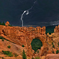 Lightning Over Natural Bridge Formation Bryce Canyon National Park Utah by Dave Welling