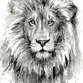 Lion Watercolor Painting by Olga Shvartsur Lion Watercolor Painting by Olga Shvartsur