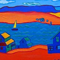 Little Neck Cottages Painting by Debra Bretton Robinson Little Neck Cottages Painting by Debra Bretton Robinson