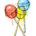 Lollipop Candy Watercolor Painting by Olga Shvartsur Lollipop Candy Watercolor Painting by Olga Shvartsur