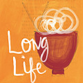 Long Life Noodle Bowl Painting by Linda Woods Long Life Noodle Bowl Painting by Linda Woods