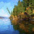 Loon Lake Autumn Oil Painting Photograph by Allan Van Gasbeck Loon Lake Autumn Oil Painting Photograph by Allan Van Gasbeck