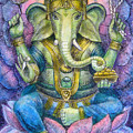 Lotus Ganesha Painting by Sue Halstenberg Lotus Ganesha Painting by Sue Halstenberg