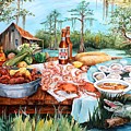 Louisiana Feast Painting by Diane Millsap Louisiana Feast Painting by Diane Millsap