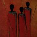 Maasai Trio Painting by David Dehner Maasai Trio Painting by David Dehner