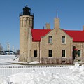 Mackinac Bridge and Light Photograph by Keith Stokes Mackinac Bridge and Light Photograph by Keith Stokes