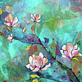 Magnolias Painting by Shadia Derbyshire Magnolias Painting by Shadia Derbyshire