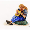 Main Street Minstrel 2 Painting by Lori Taylor Main Street Minstrel 2 Painting by Lori Taylor