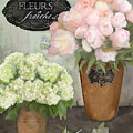Marche aux Fleurs 2 - Peonies n Hydrangeas Painting by Audrey Jeanne Roberts Marche aux Fleurs 2 - Peonies n Hydrangeas Painting by Audrey Jeanne Roberts