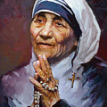 Mother Teresa Painting by Ylli Haruni Mother Teresa Painting by Ylli Haruni