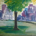 Meet me by our Tree in Central Park Painting by Julie Lueders Meet me by our Tree in Central Park Painting by Julie Lueders