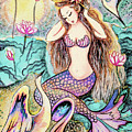 Mermaid Sunrise Painting by Eva Campbell Mermaid Sunrise Painting by Eva Campbell