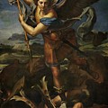 Michael defeats Satan Painting by Raphael Michael defeats Satan Painting by Raphael
