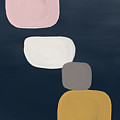 Modern Stones Navy 1- Art by Linda Woods Painting by Linda Woods Modern Stones Navy 1- Art by Linda Woods Painting by Linda Woods