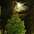 Moon on Fire over Downtown Savannah Photograph by Aberjhani Moon on Fire over Downtown Savannah Photograph by Aberjhani