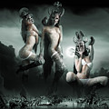 Moonlight Bathing Valkyries Digital Art by George Grie Moonlight Bathing Valkyries Digital Art by George Grie