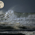 Moonlit waves by Kim Mobley