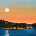 Moonrise Over The Lake Painting by Frank Wilson