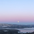 Moonset over Mountains and the Lake by Christine Segalas Moonset over Mountains and the Lake by Christine Segalas