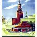 Moscow, Red Square, vintage travel poster Painting by Long Shot