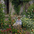 Mother and Child in the Flowers Painting by Camille Pissarro Mother and Child in the Flowers Painting by Camille Pissarro