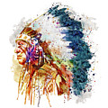 Native American Chief Side Face by Marian Voicu Native American Chief Side Face by Marian Voicu